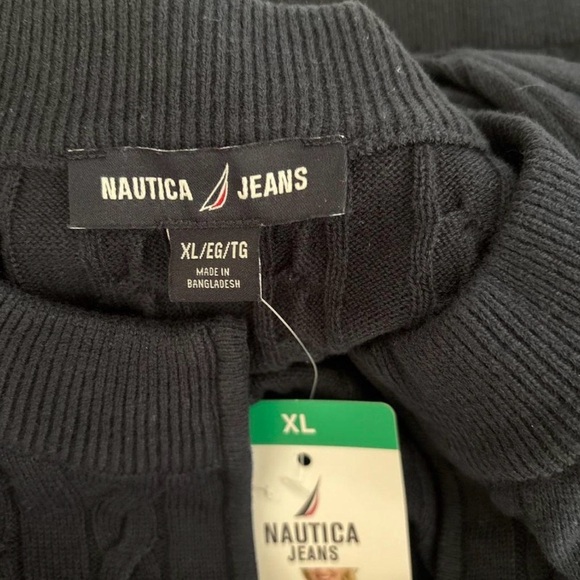 Nautica Navy Cable-Knit Zip Front Sweater - Picture 7 of 8